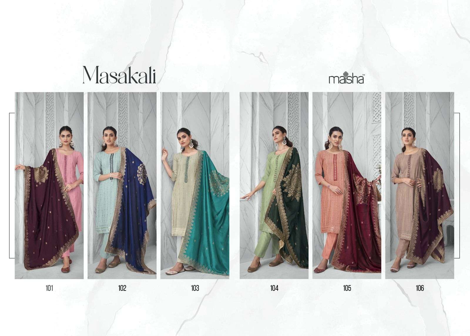 MASAKALI pure chinon top with BEAUTIFUL EMBROIDERY Salwar Kameez Wholesale catalog