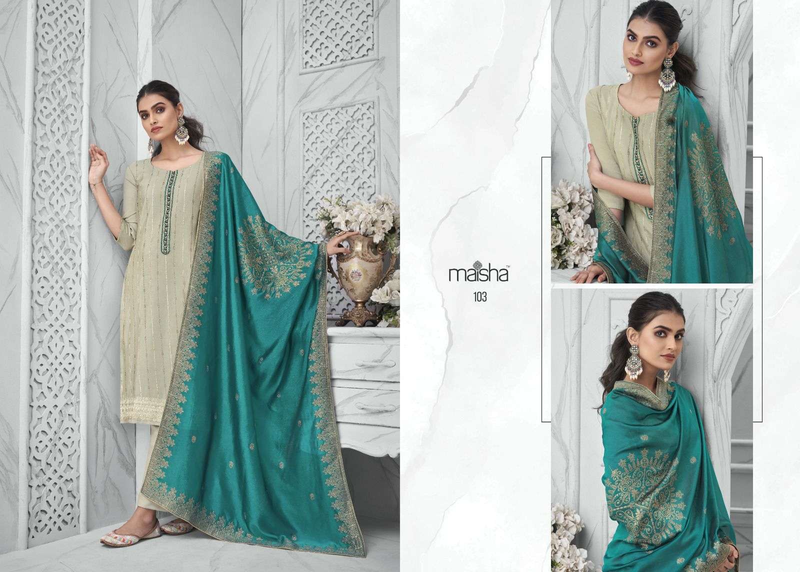 MASAKALI pure chinon top with BEAUTIFUL EMBROIDERY Salwar Kameez Wholesale catalog