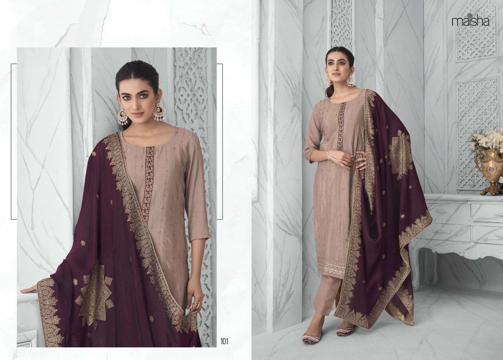 MASAKALI pure chinon top with BEAUTIFUL EMBROIDERY Salwar Kameez Wholesale catalog