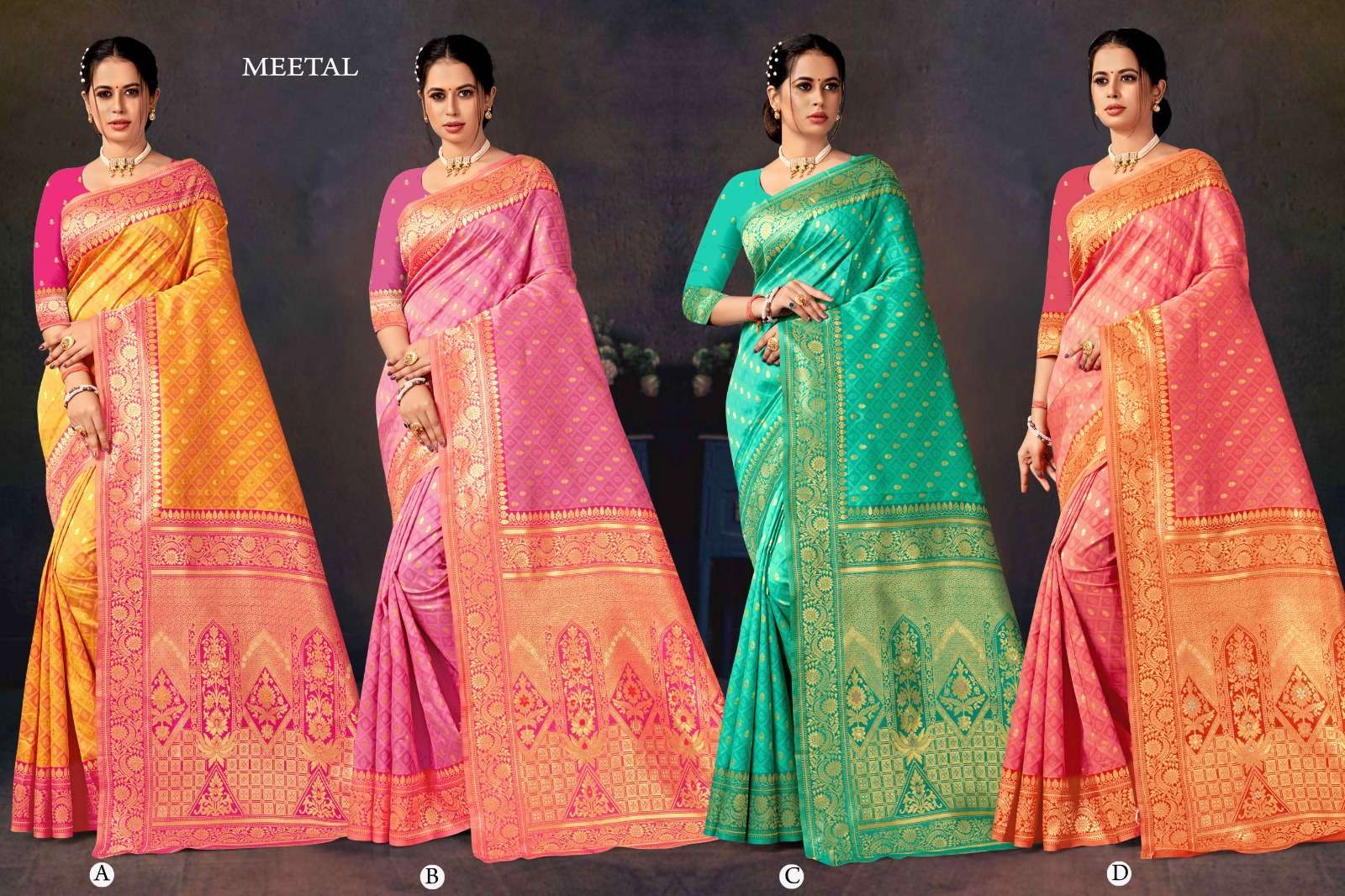 MEETAL  BY RANJNA SAREE FABRICS BANARASI SILK FANCY DESIGNER SUPER HIT COLLECTION 