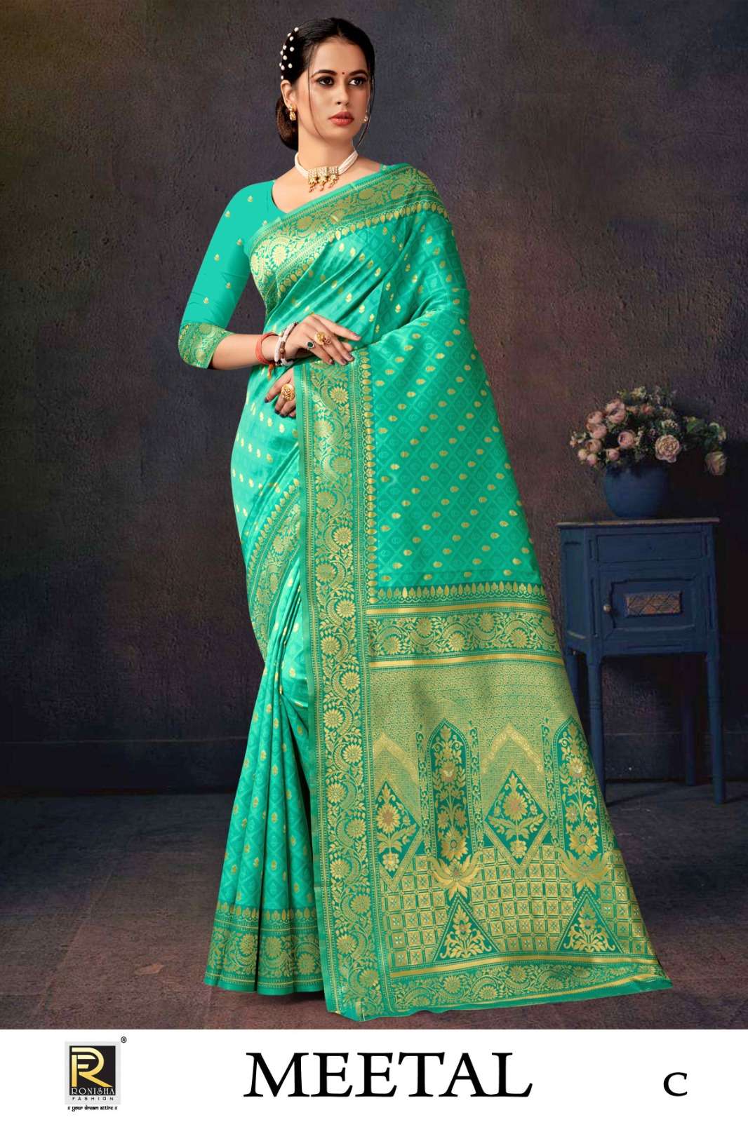 MEETAL  BY RANJNA SAREE FABRICS BANARASI SILK FANCY DESIGNER SUPER HIT COLLECTION 