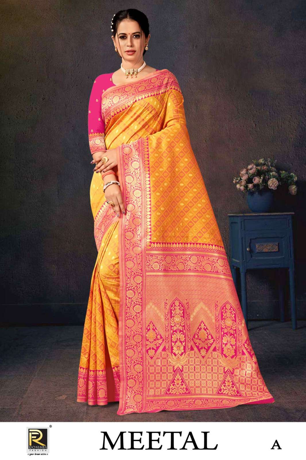 MEETAL  BY RANJNA SAREE FABRICS BANARASI SILK FANCY DESIGNER SUPER HIT COLLECTION 