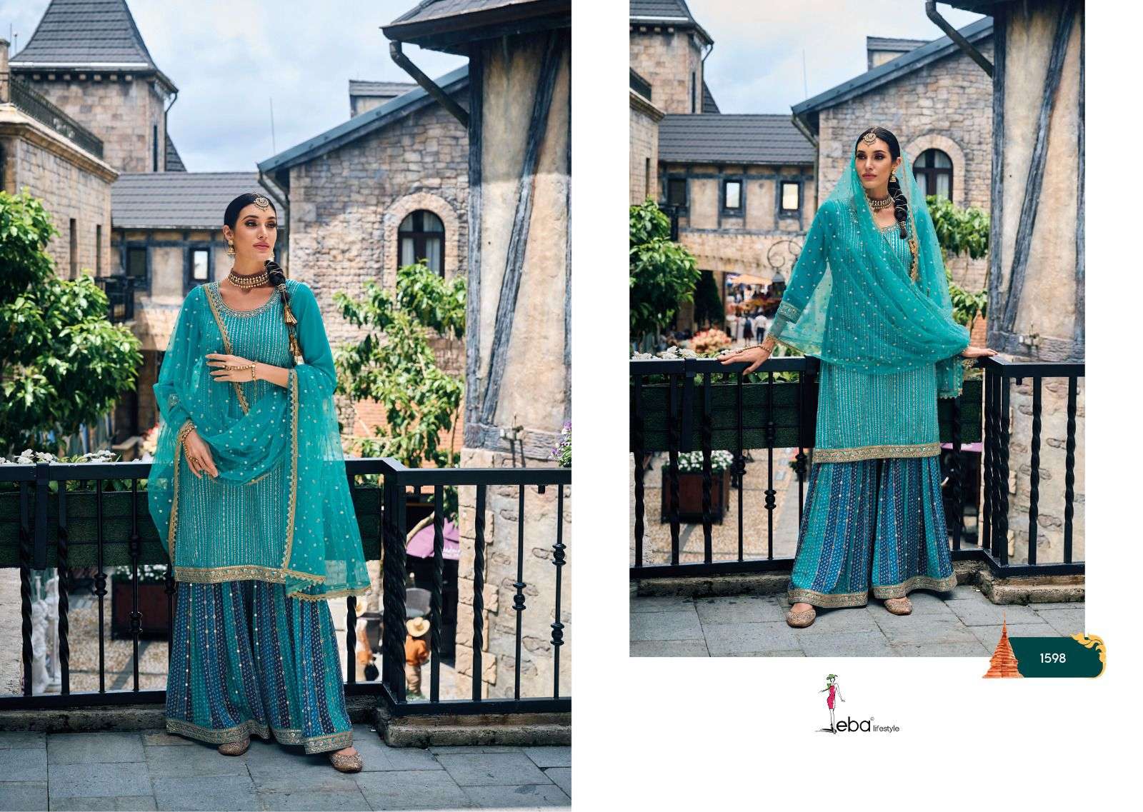 MEHAK  Heavy foux Georgette with emboidery Readymade Pakistani Suits Wholesale catalog