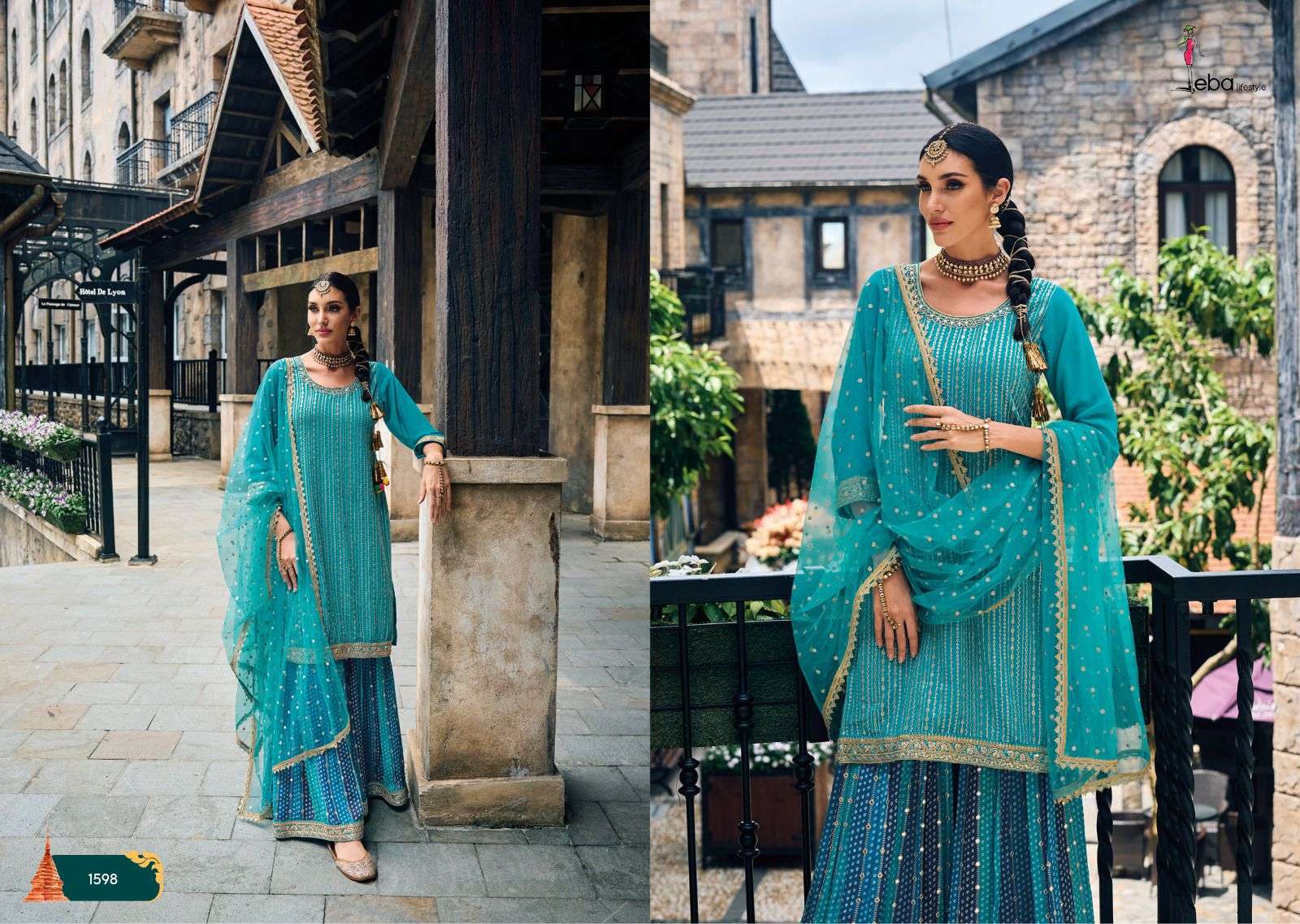 MEHAK  Heavy foux Georgette with emboidery Readymade Pakistani Suits Wholesale catalog