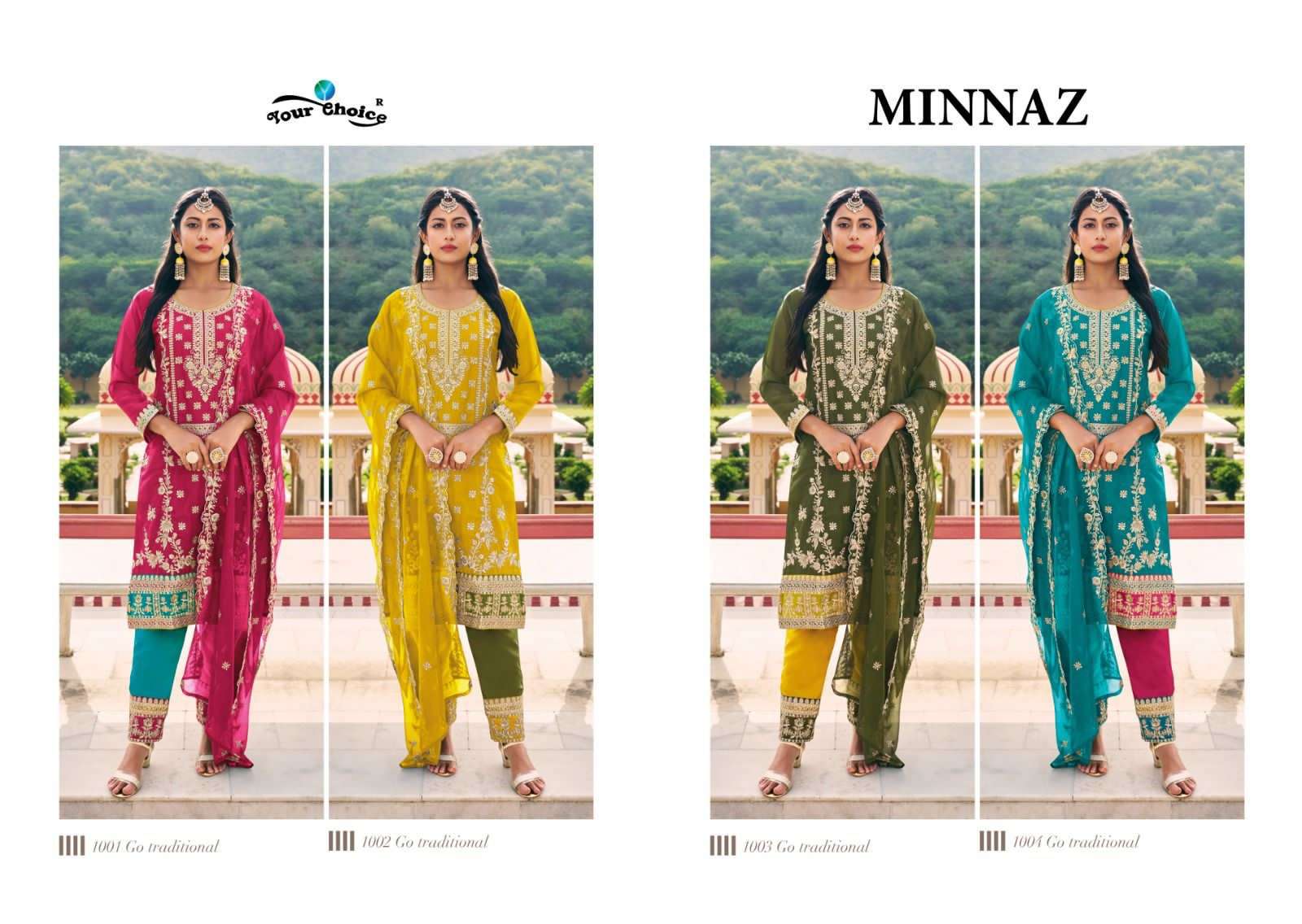 MINNAZ Readymade Orange Roman silk Salwar Kameez Wholesale catalog