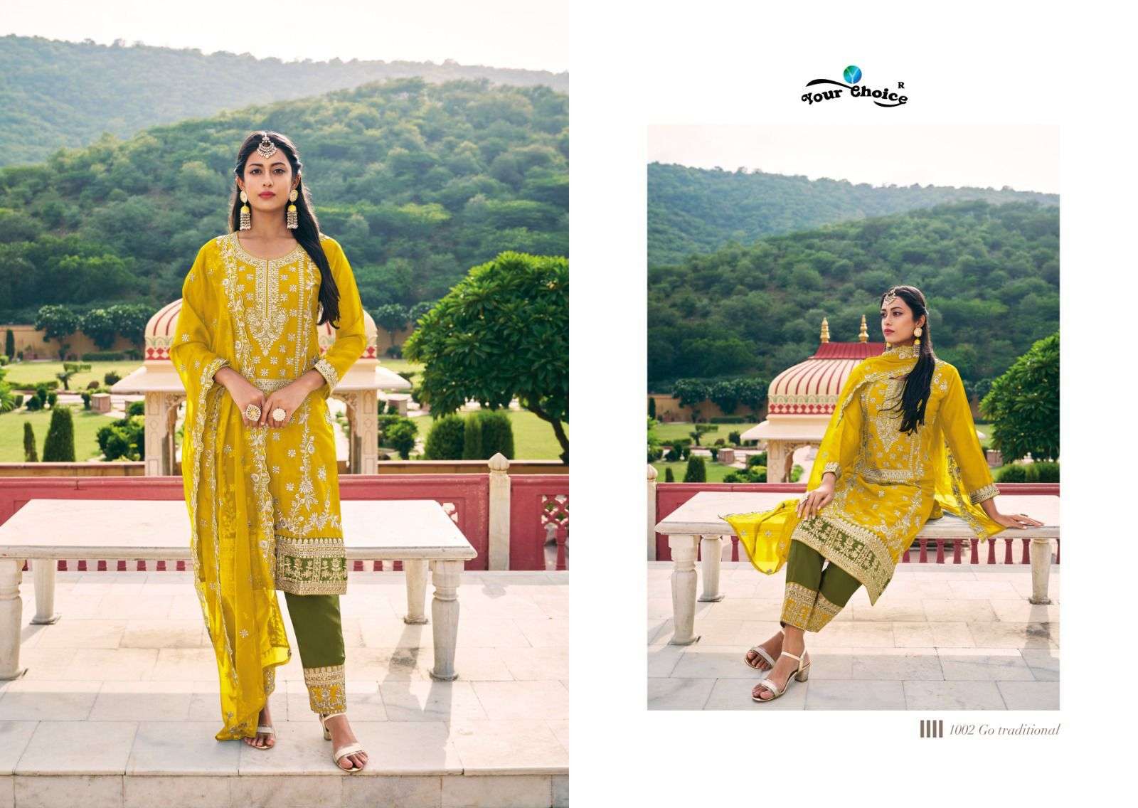 MINNAZ Readymade Orange Roman silk Salwar Kameez Wholesale catalog