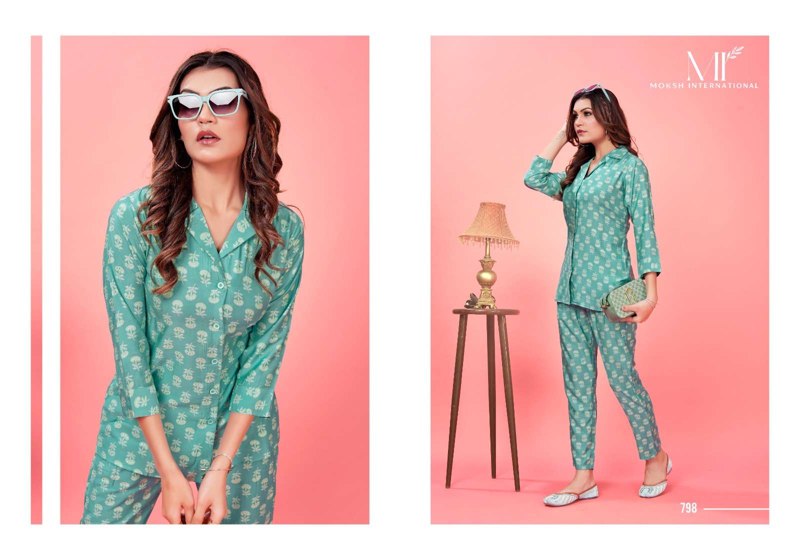 Moksh International Co-ord Rose Co-Ord set Kurti Wholesale catalog