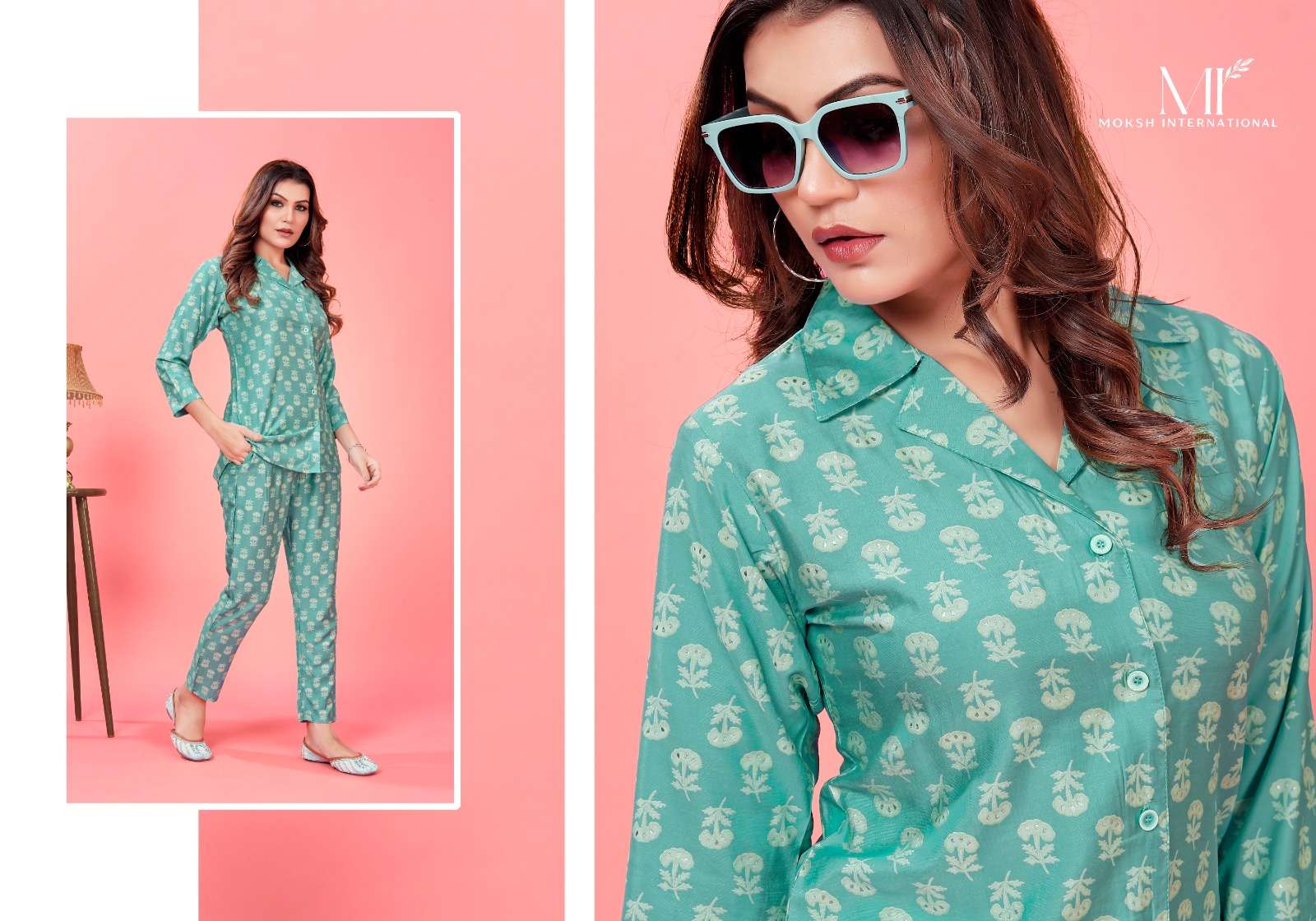Moksh International Co-ord Rose Co-Ord set Kurti Wholesale catalog