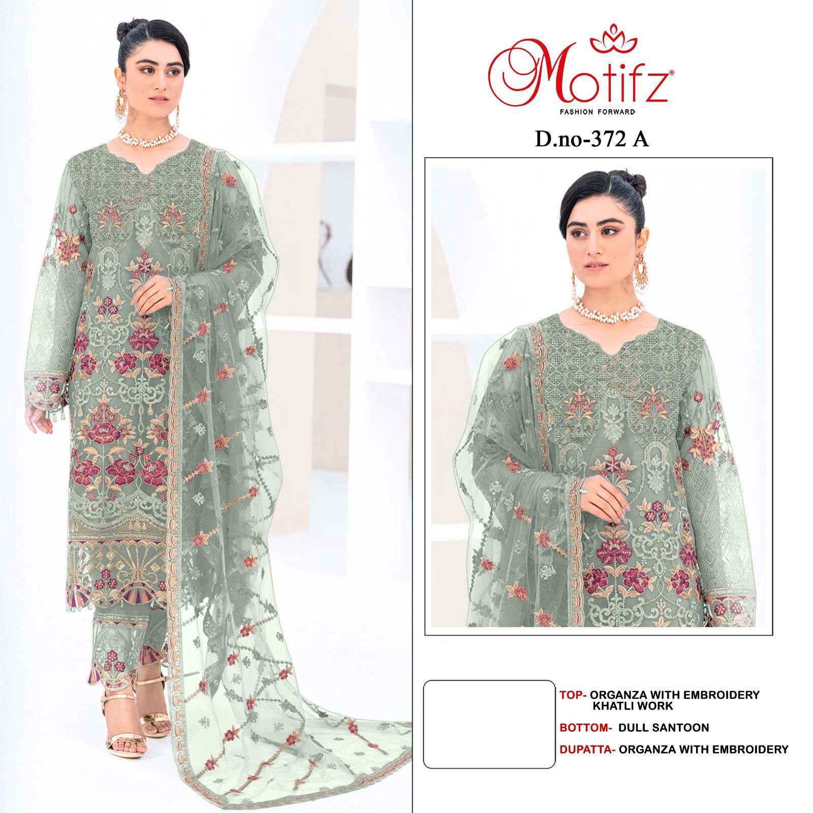 Motifz D -372 Georgette with embroidery Salwar Kameez Wholesale catalog