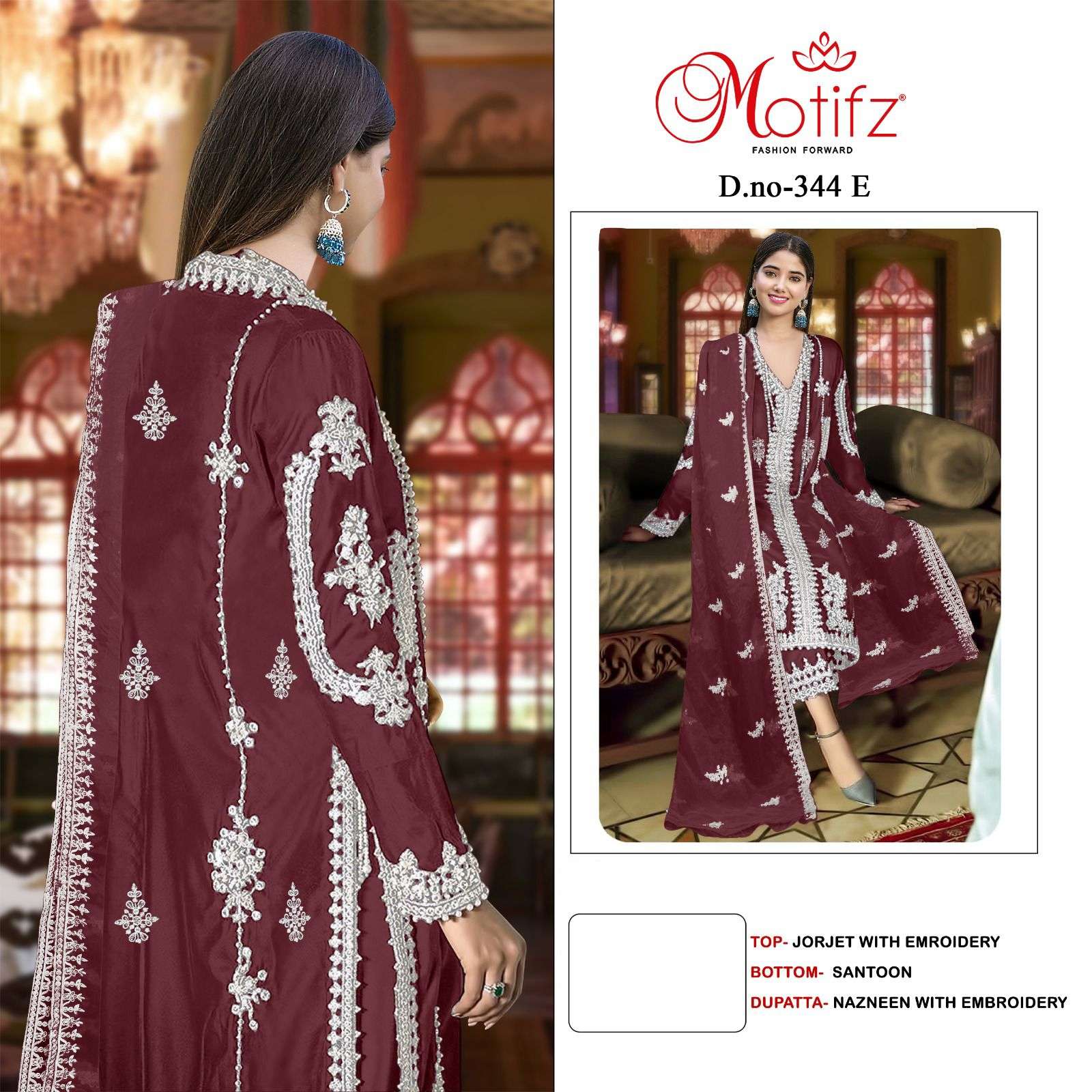 Motifz Georgette with embroidery  Salwar Kameez Wholesale catalog