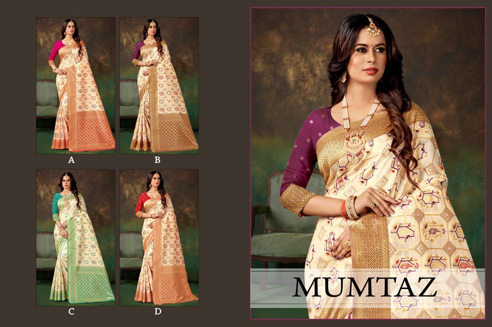MUMTAZ  BY RONISHA SAREE  BANARASI SILK  FANCY DESIGNER SUPER HIT COLLECTION 