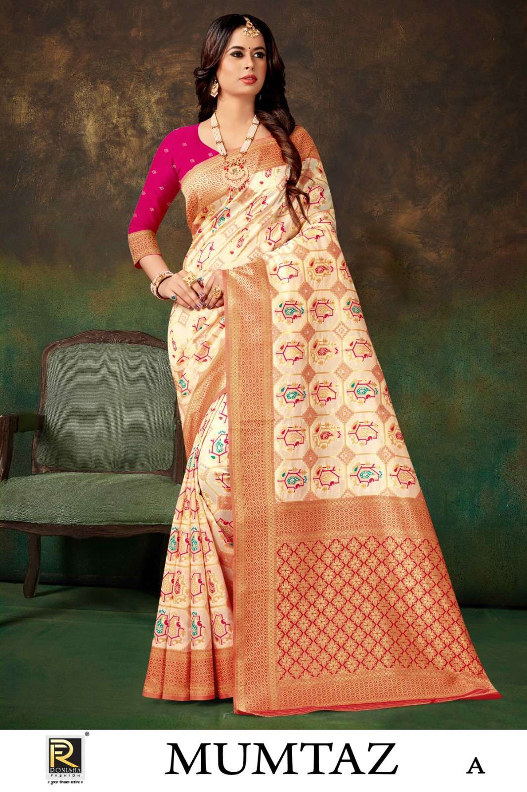 MUMTAZ  BY RONISHA SAREE  BANARASI SILK  FANCY DESIGNER SUPER HIT COLLECTION 