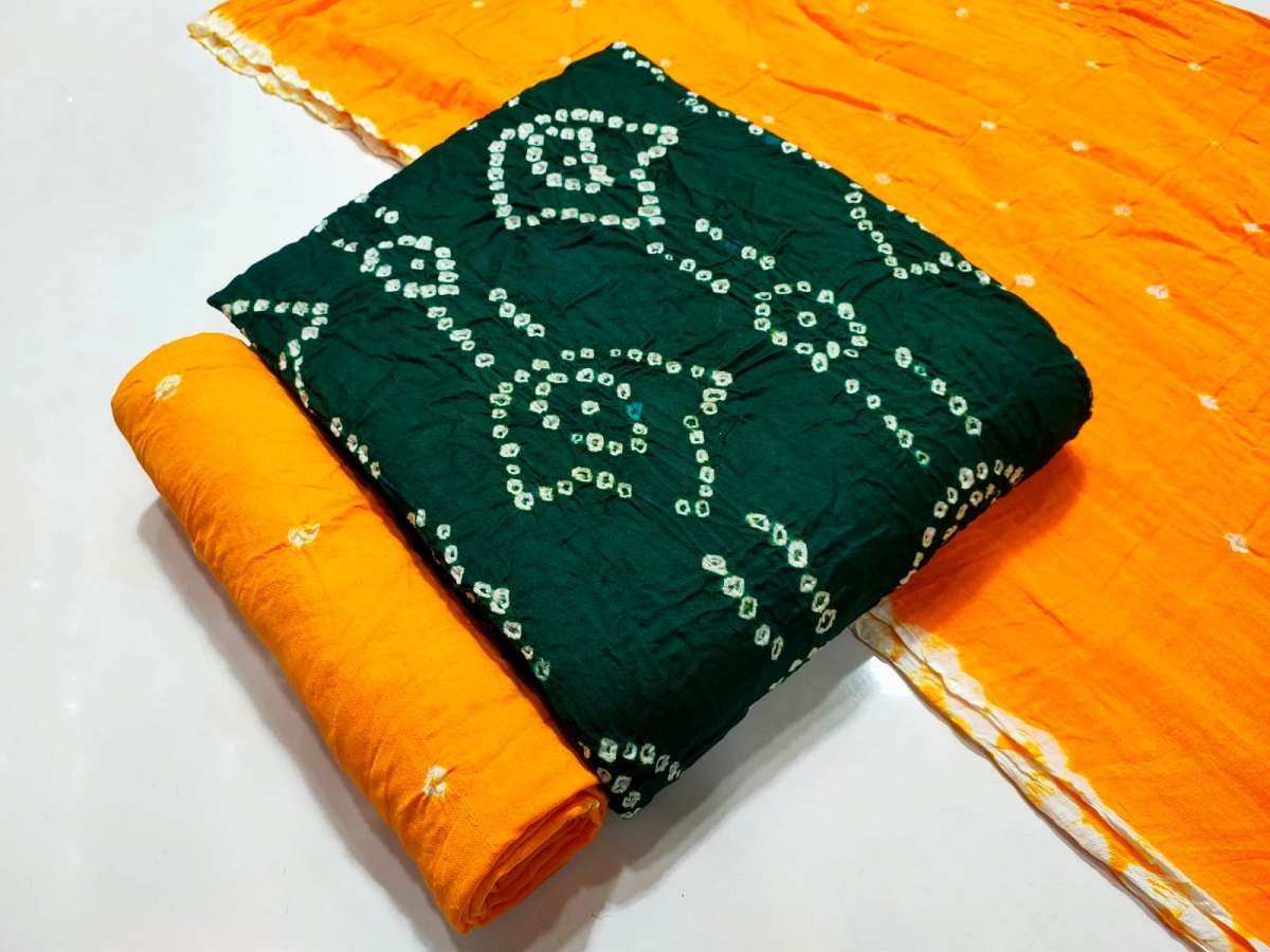 Nemi White Dana Bandhej With Contras Matching Wholesale Catalog 