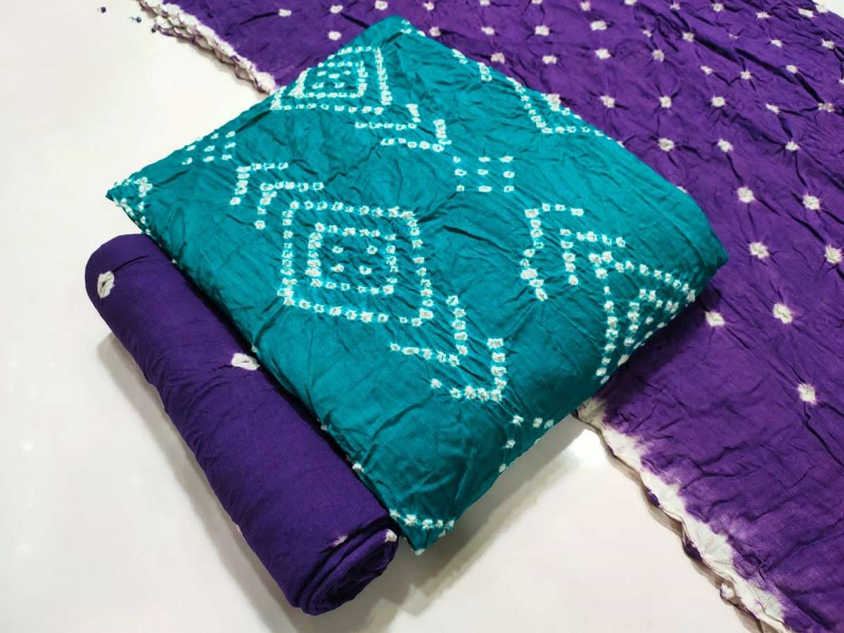 Nemi White Dana Bandhej With Contras Matching Wholesale Catalog 