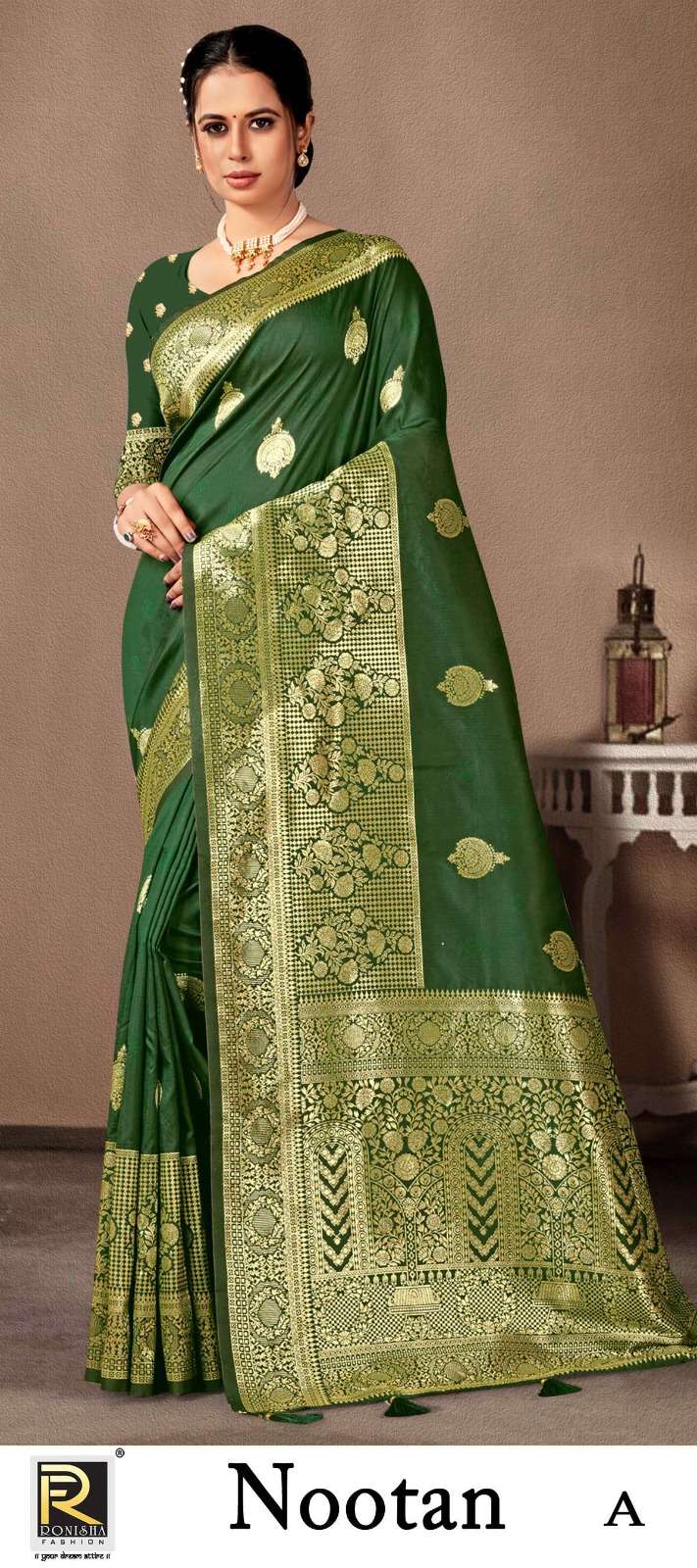 NOOTAN  BY RONISHA SAREE FABRICS BANARASI SILK FANCY DESIGNER SUPER HIT COLLECTION 