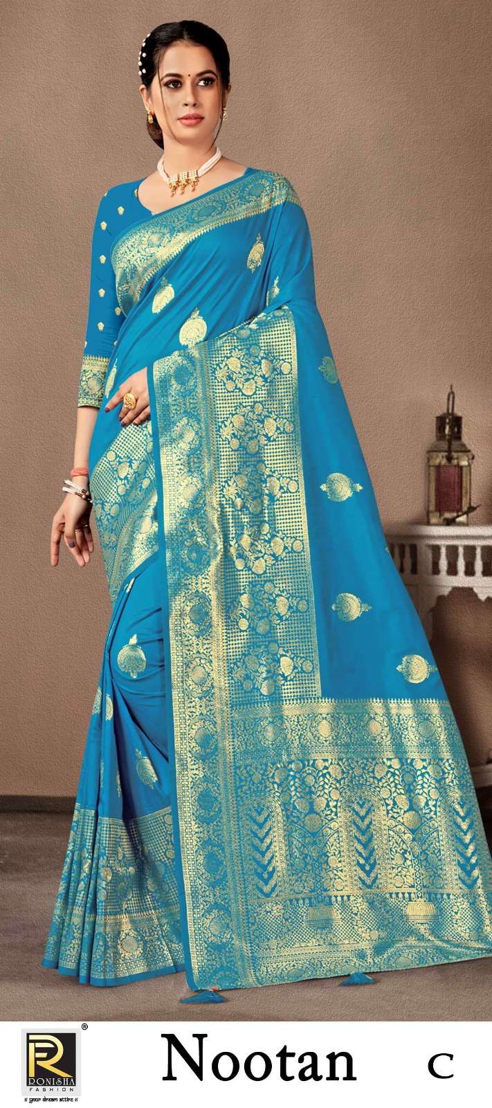 NOOTAN  BY RONISHA SAREE FABRICS BANARASI SILK FANCY DESIGNER SUPER HIT COLLECTION 