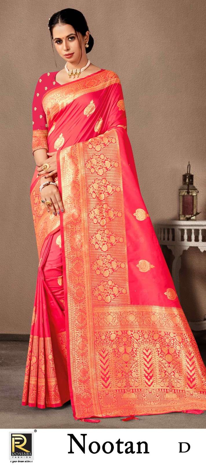 NOOTAN  BY RONISHA SAREE FABRICS BANARASI SILK FANCY DESIGNER SUPER HIT COLLECTION 