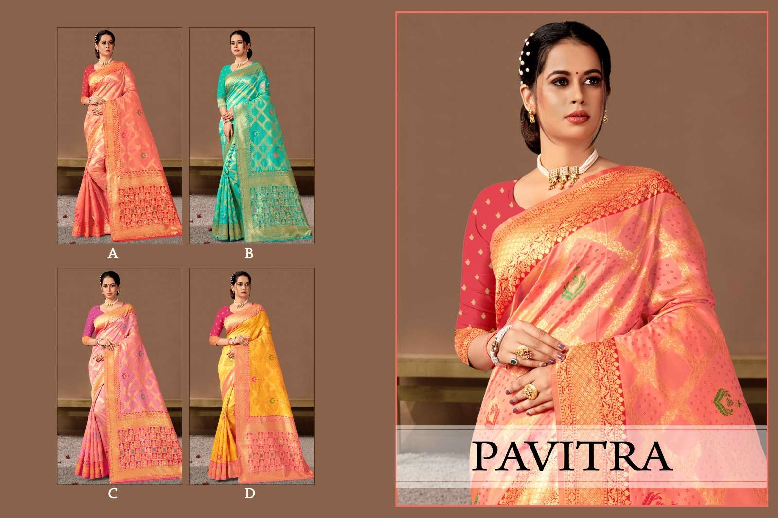 PAVITRA  BY RONISHA SAREE  BANARASI SILK  FANCY DESIGNER SUPER HIT COLLECTION 