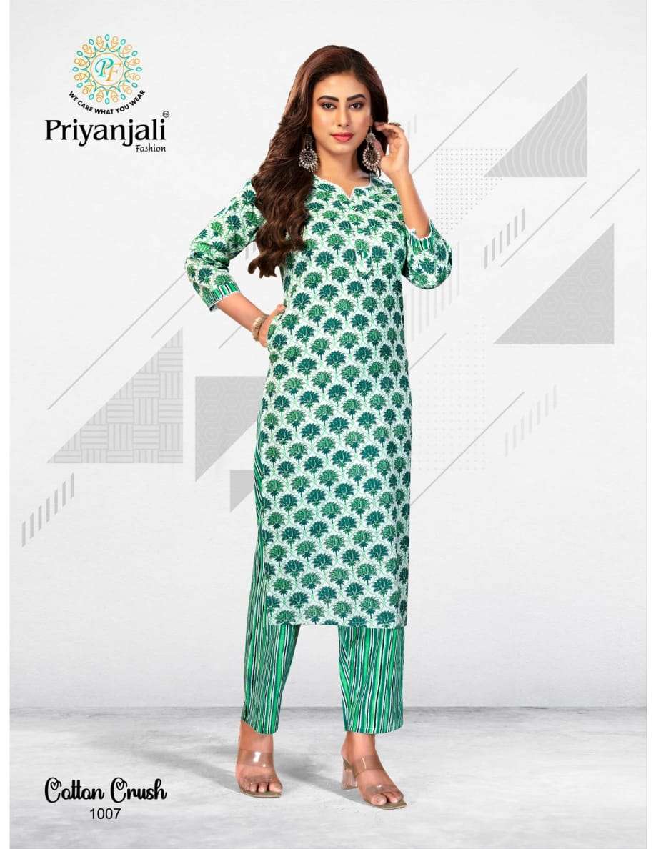 PRIYANJALI FASHION COTTON CRUSH Kurti Wholesale catalog