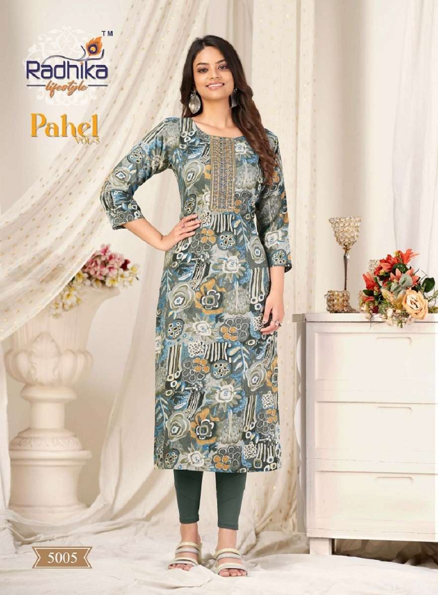Radhika Lifestyle Pahel Vol-5 – Straight Kurtis - Wholesale Catalog