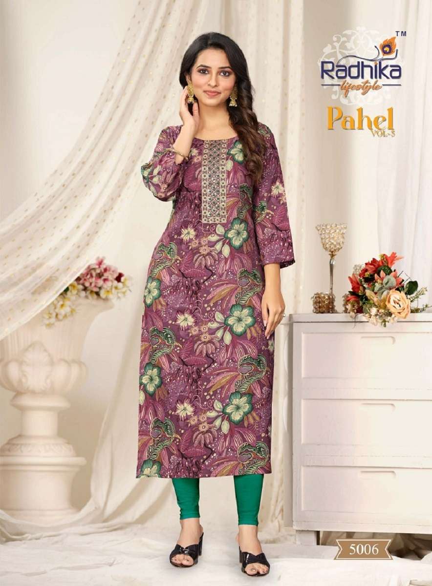 Radhika Lifestyle Pahel Vol-5 – Straight Kurtis - Wholesale Catalog