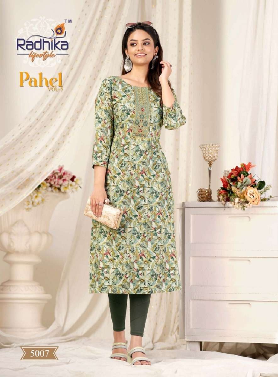 Radhika Lifestyle Pahel Vol-5 – Straight Kurtis - Wholesale Catalog