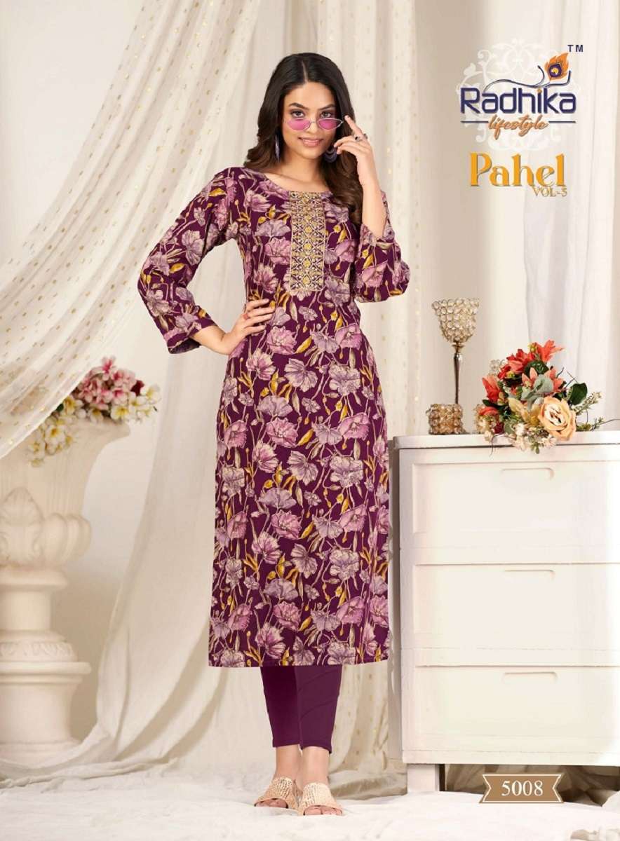 Radhika Lifestyle Pahel Vol-5 – Straight Kurtis - Wholesale Catalog