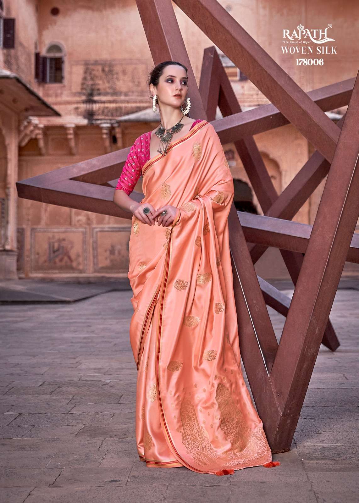 Rajpath Neha Silk Sattin Weaving Saree Collection Wholesale catalog