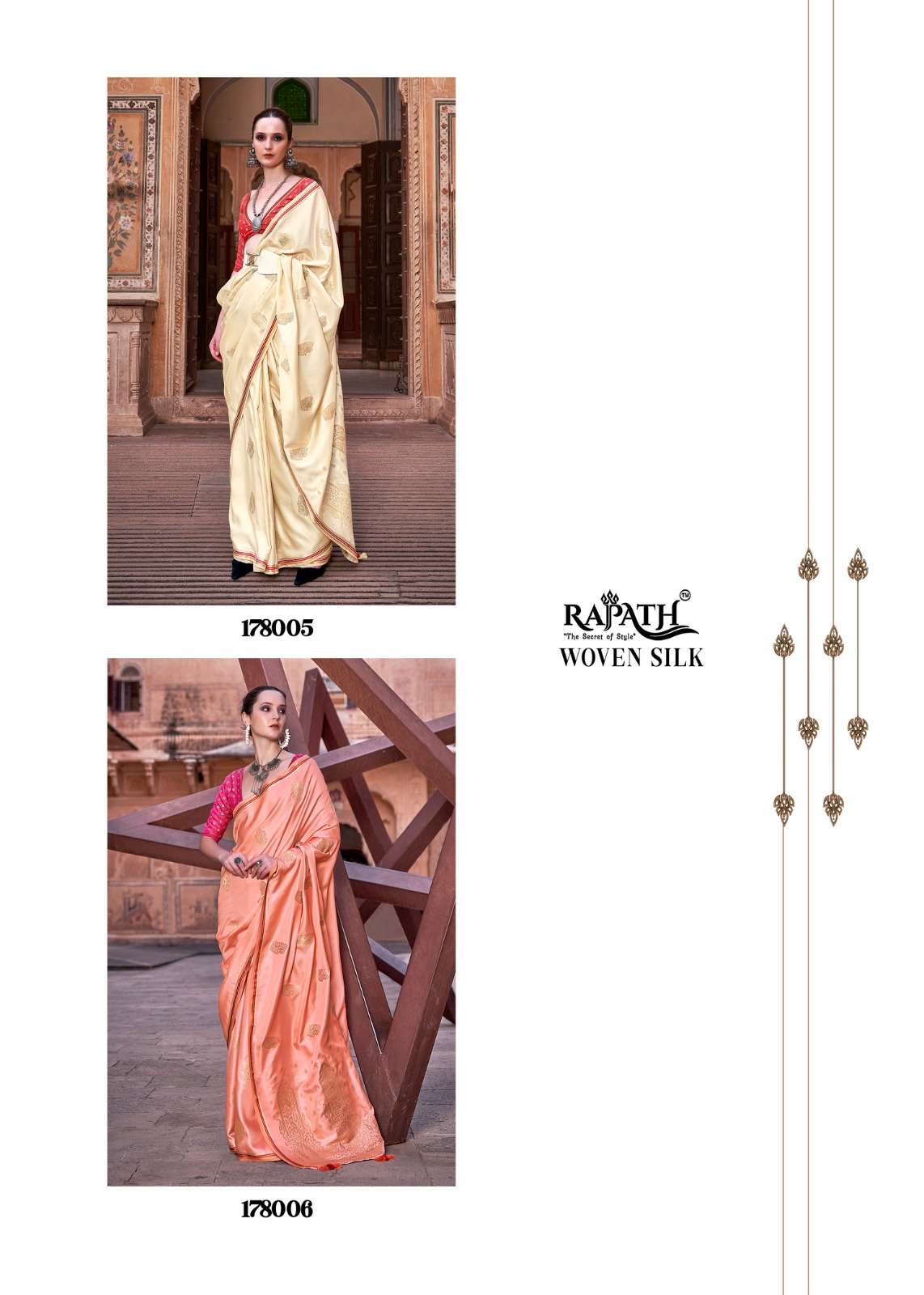 Rajpath Neha Silk Sattin Weaving Saree Collection Wholesale catalog