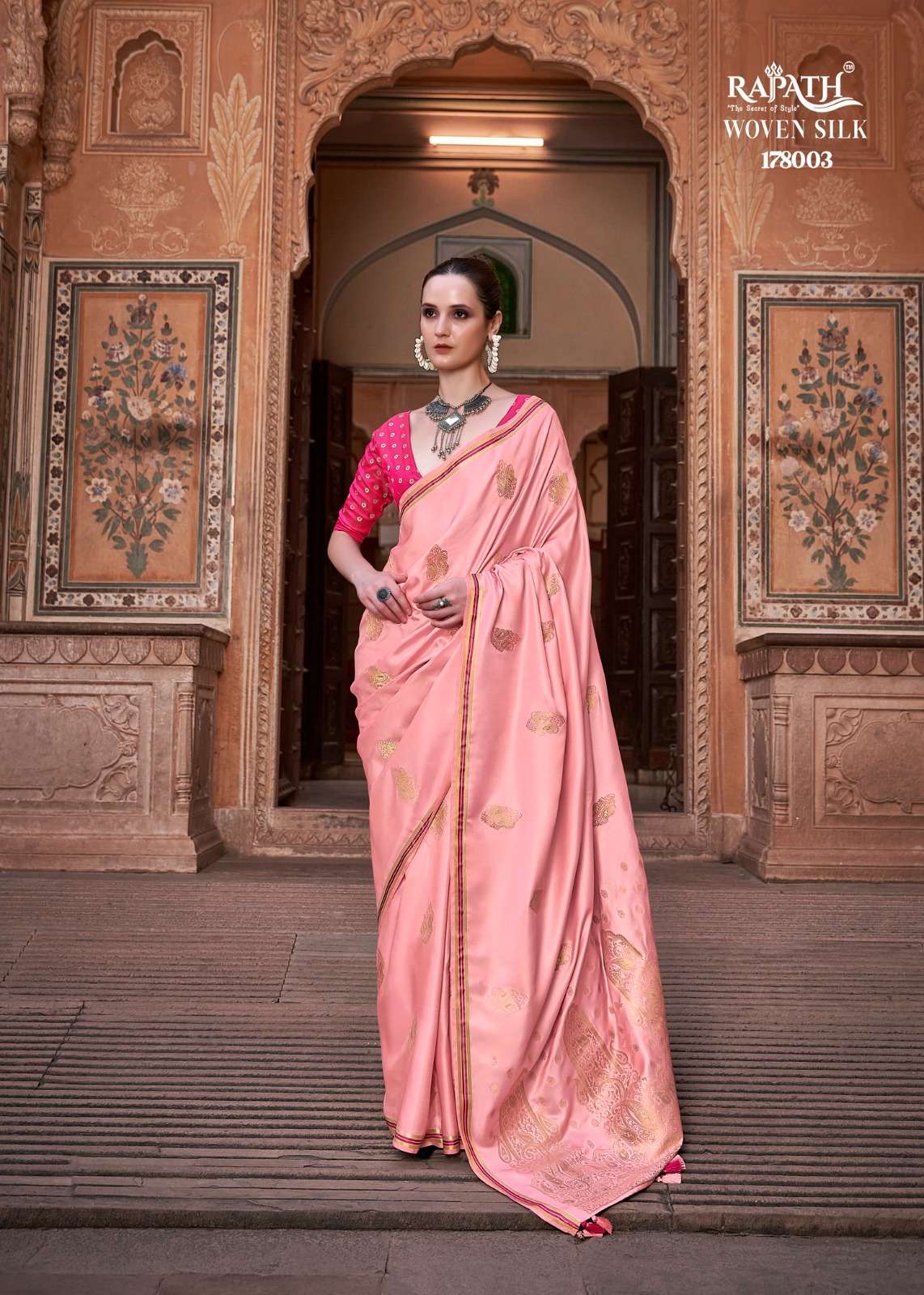 Rajpath Neha Silk Sattin Weaving Saree Collection Wholesale catalog