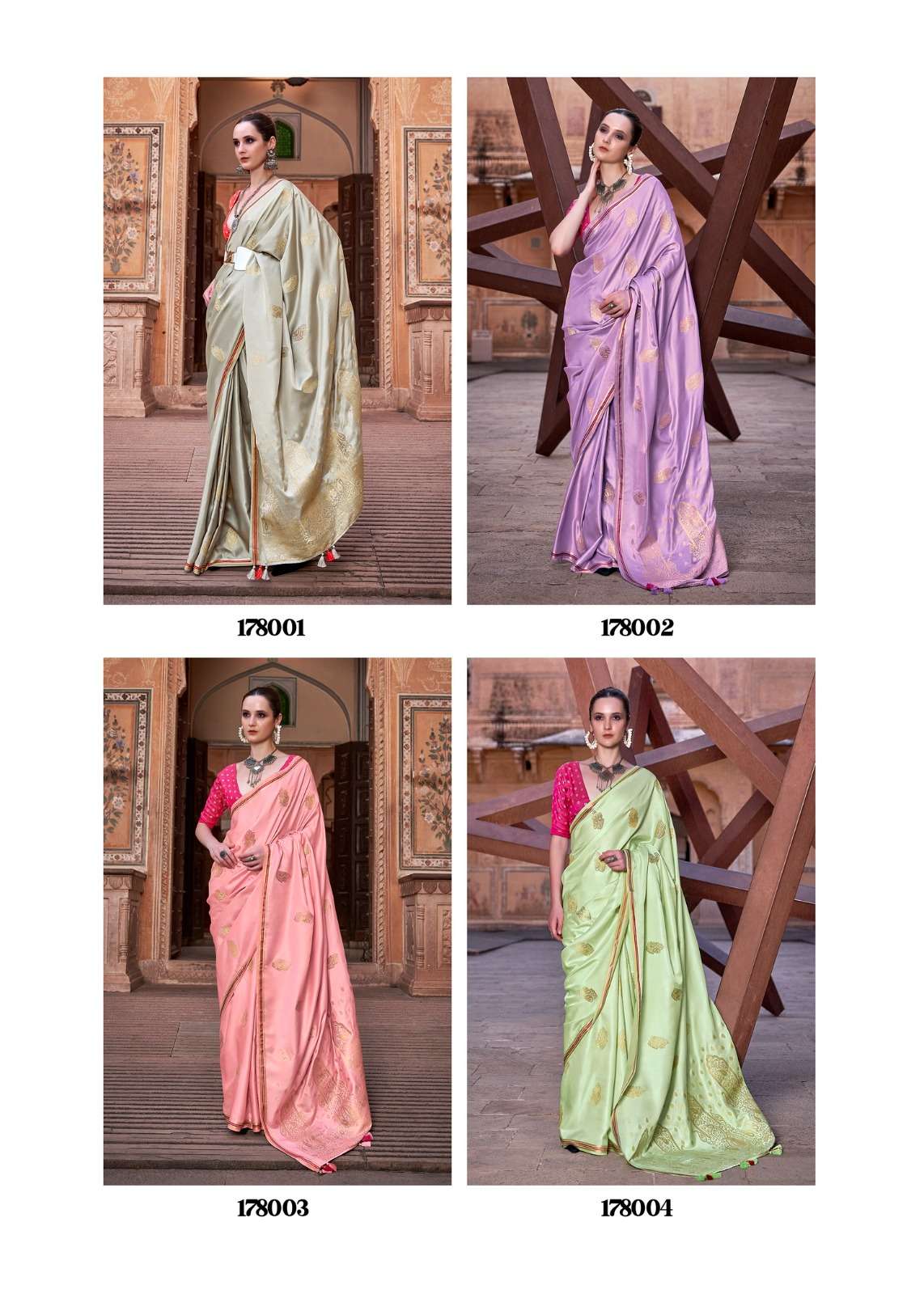 Rajpath Neha Silk Sattin Weaving Saree Collection Wholesale catalog