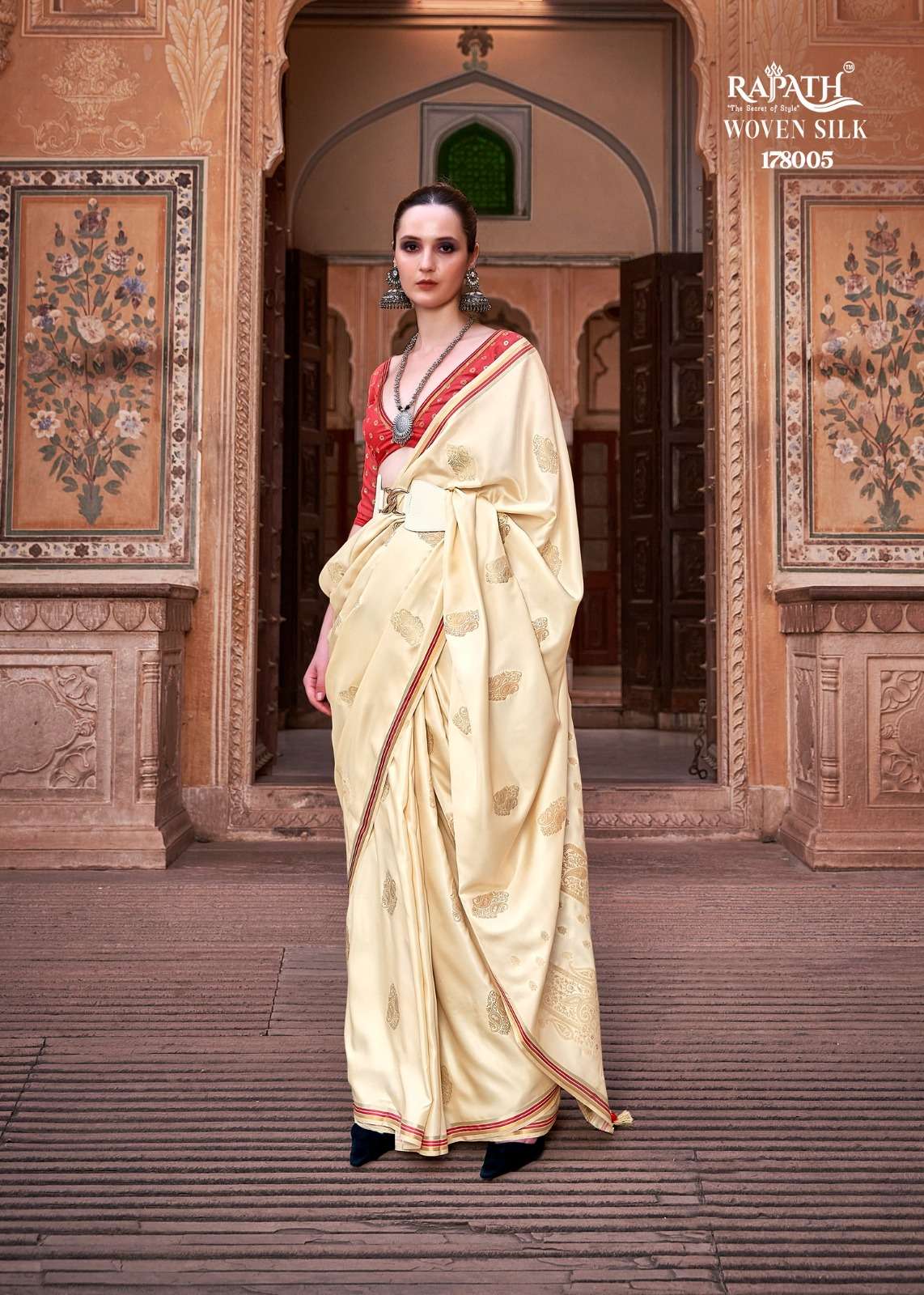 Rajpath Neha Silk Sattin Weaving Saree Collection Wholesale catalog