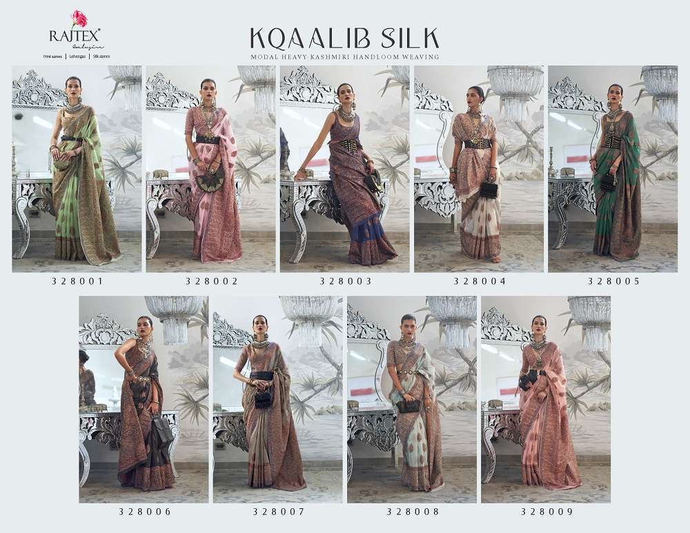 Rajtex Kqaalib Silk Heavy Handloom Weaving Saree Collection Wholesale catalog