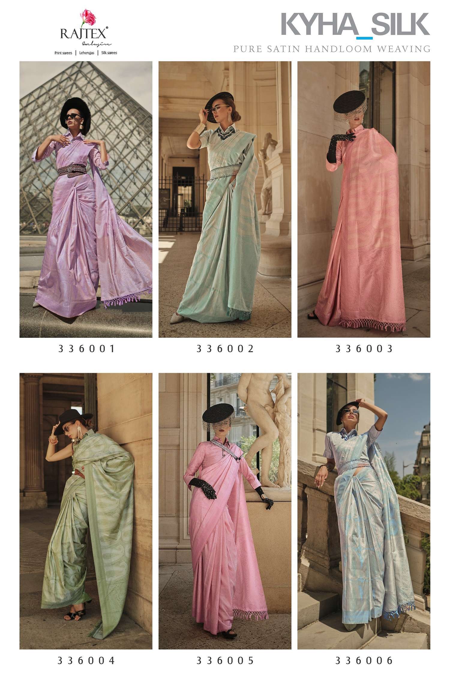 Rajtex Kyha Silk Satin Handloom Weaving Saree Collection Wholesale catalog