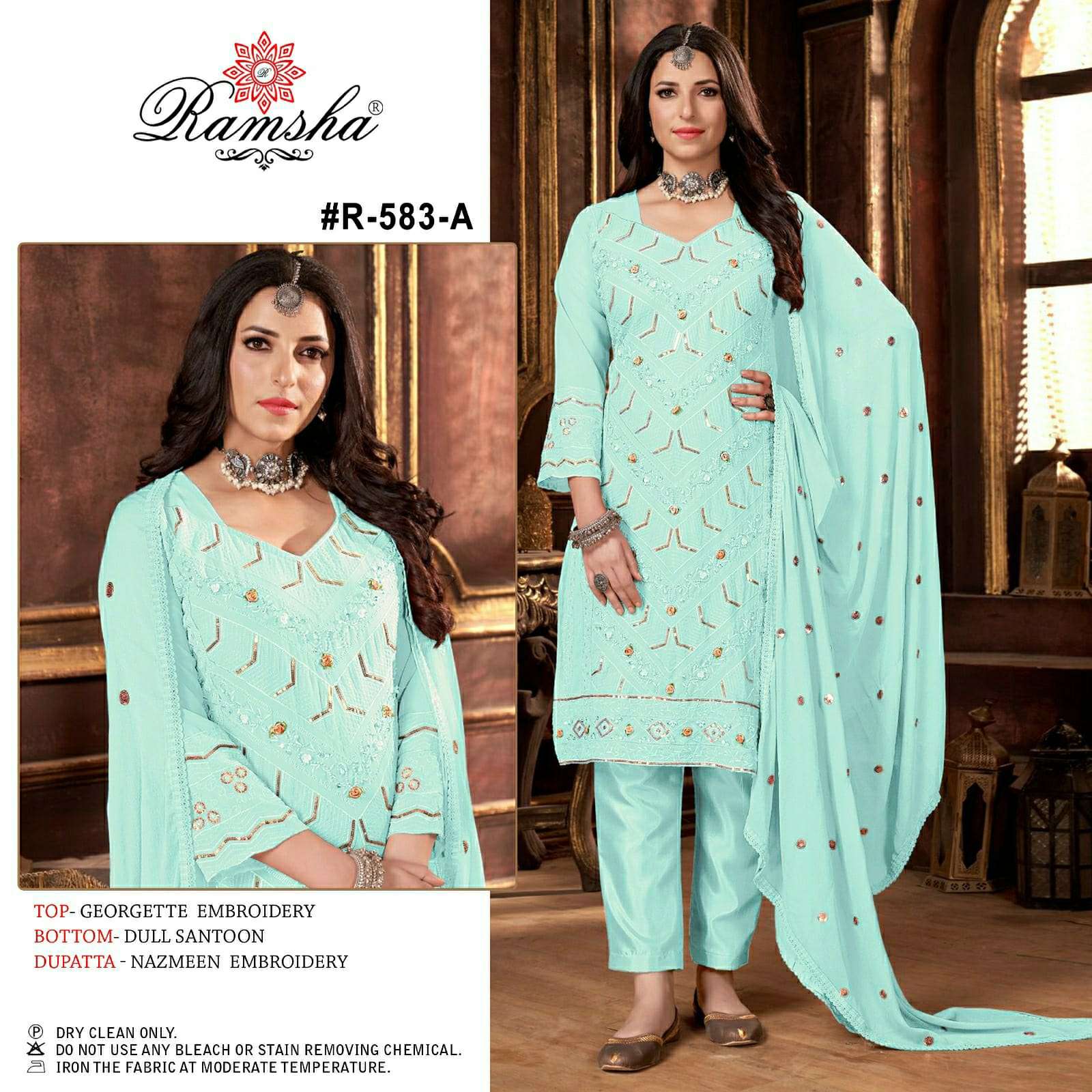 Ramsha R 583 A To D Pakistani Salwar Kameez Collection Wholesale catalog