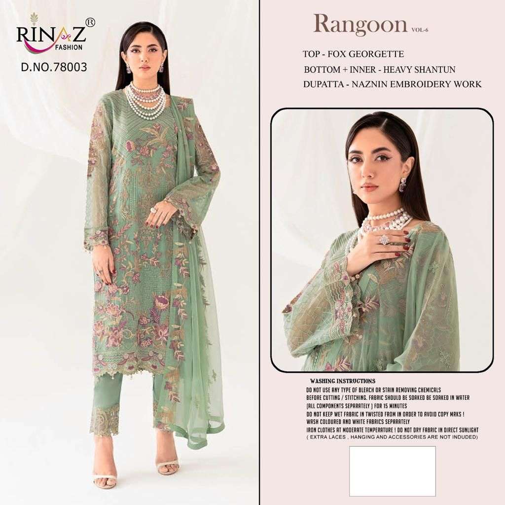 RINAZ-FASHION RANGOON VOL 6 Salwar Kameez Wholesale catalog