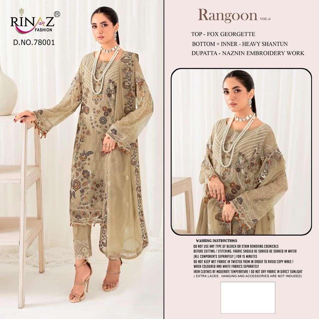 RINAZ-FASHION RANGOON VOL 6 Salwar Kameez Wholesale catalog