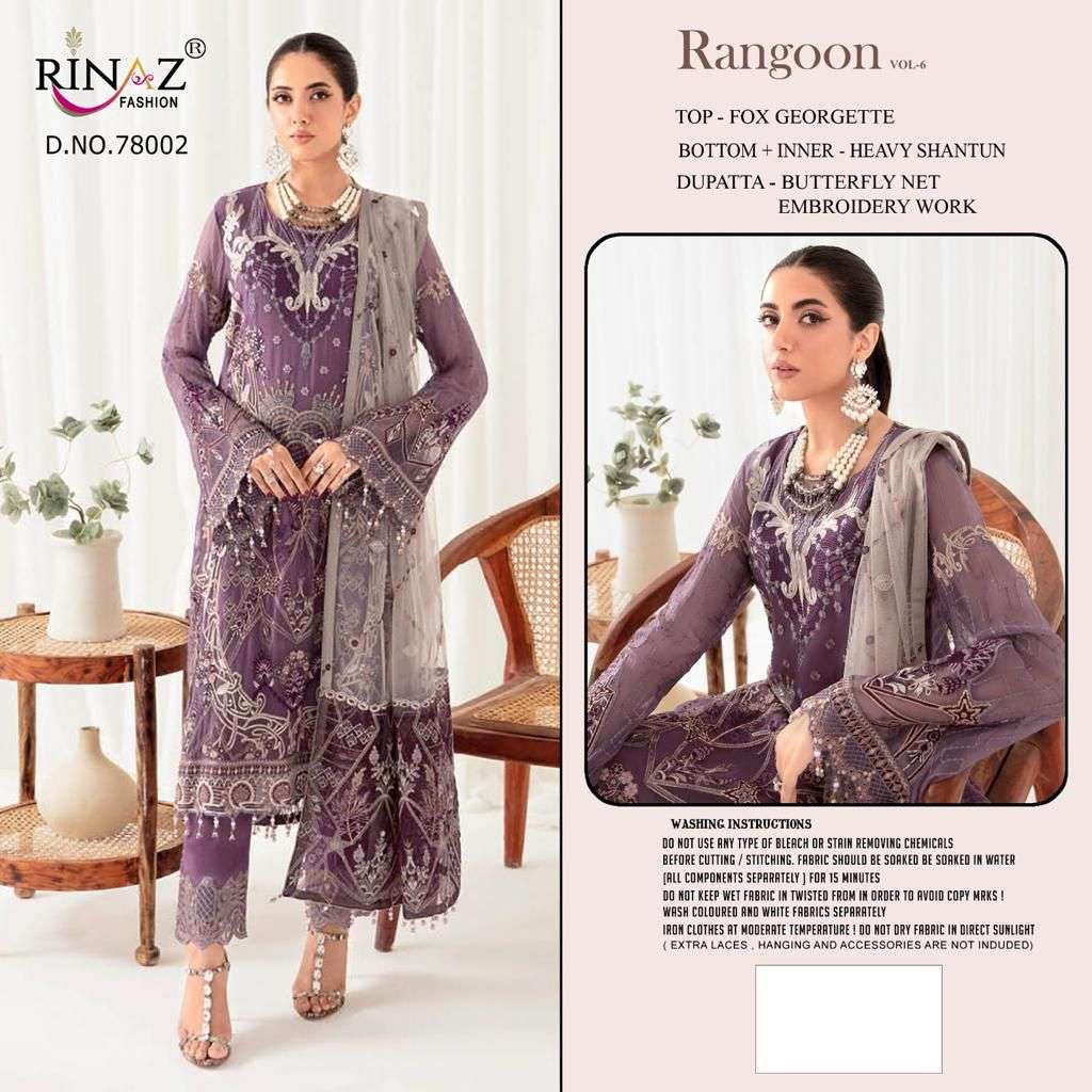RINAZ-FASHION RANGOON VOL 6 Salwar Kameez Wholesale catalog