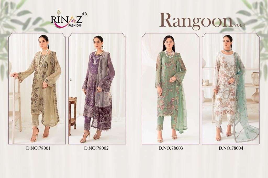RINAZ-FASHION RANGOON VOL 6 Salwar Kameez Wholesale catalog