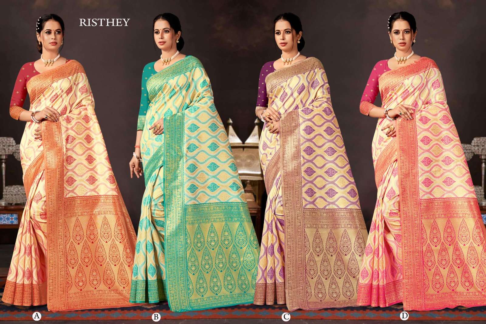 RISTHEY  BY RANJNA SAREE FABRICS BANARASI SILK FANCY DESIGNER SUPER HIT COLLECTION 