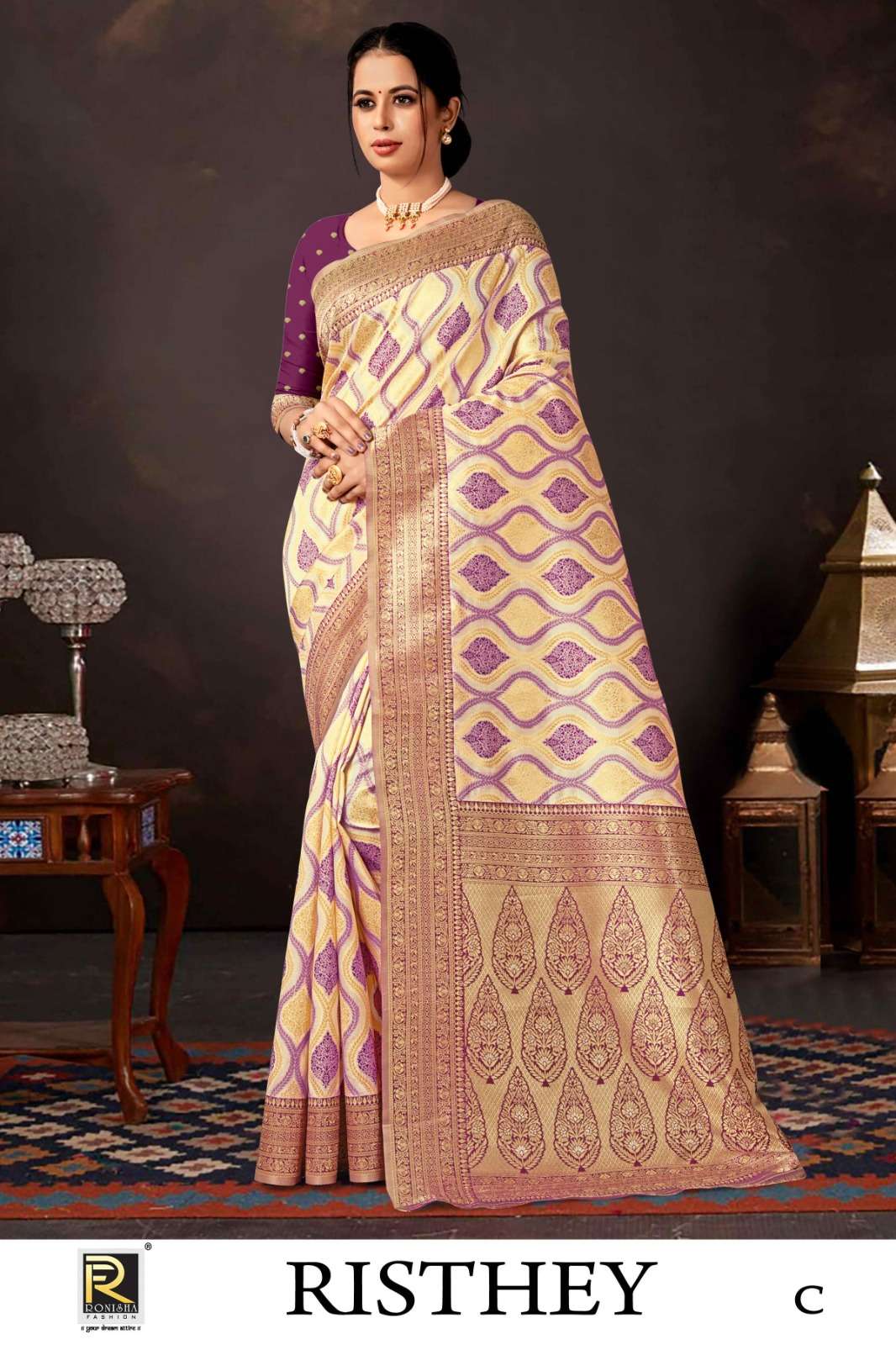 RISTHEY  BY RANJNA SAREE FABRICS BANARASI SILK FANCY DESIGNER SUPER HIT COLLECTION 