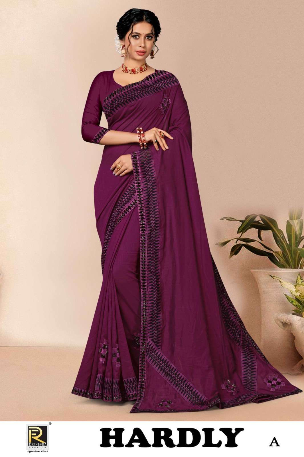 Ronisha Hardly Super Hit Siroski Saree Wholesale catalog