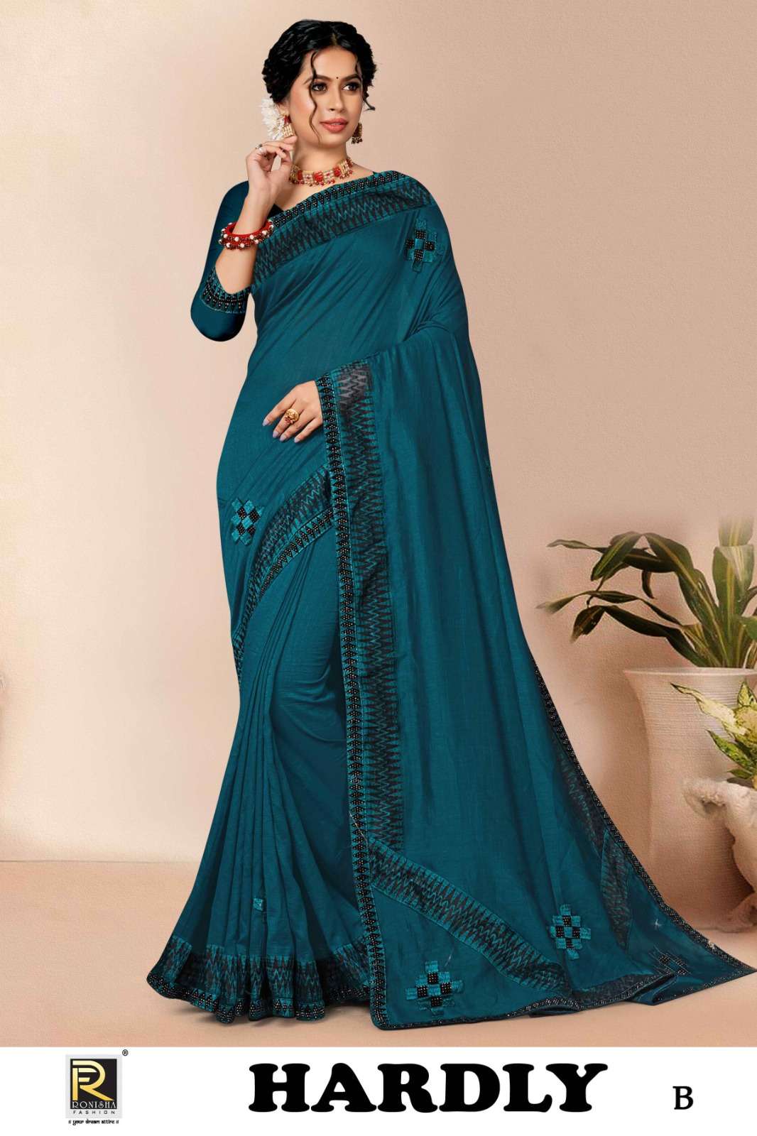 Ronisha Hardly Super Hit Siroski Saree Wholesale catalog