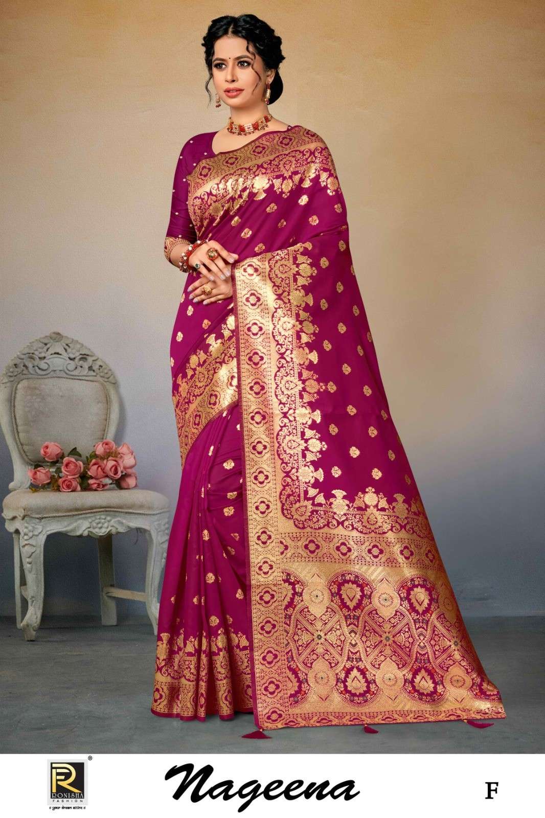 Ronisha Nageena Designer Banarasi Silk Saree Wholeslae catalog