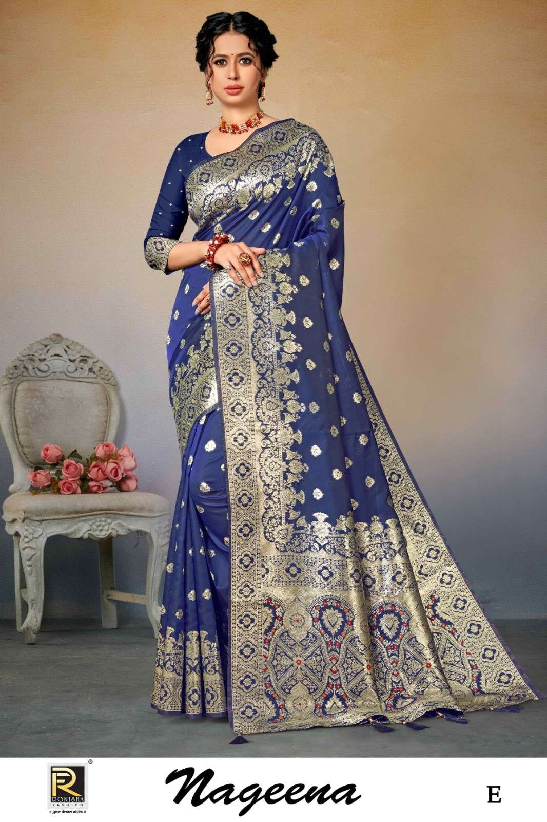 Ronisha Nageena Designer Banarasi Silk Saree Wholeslae catalog