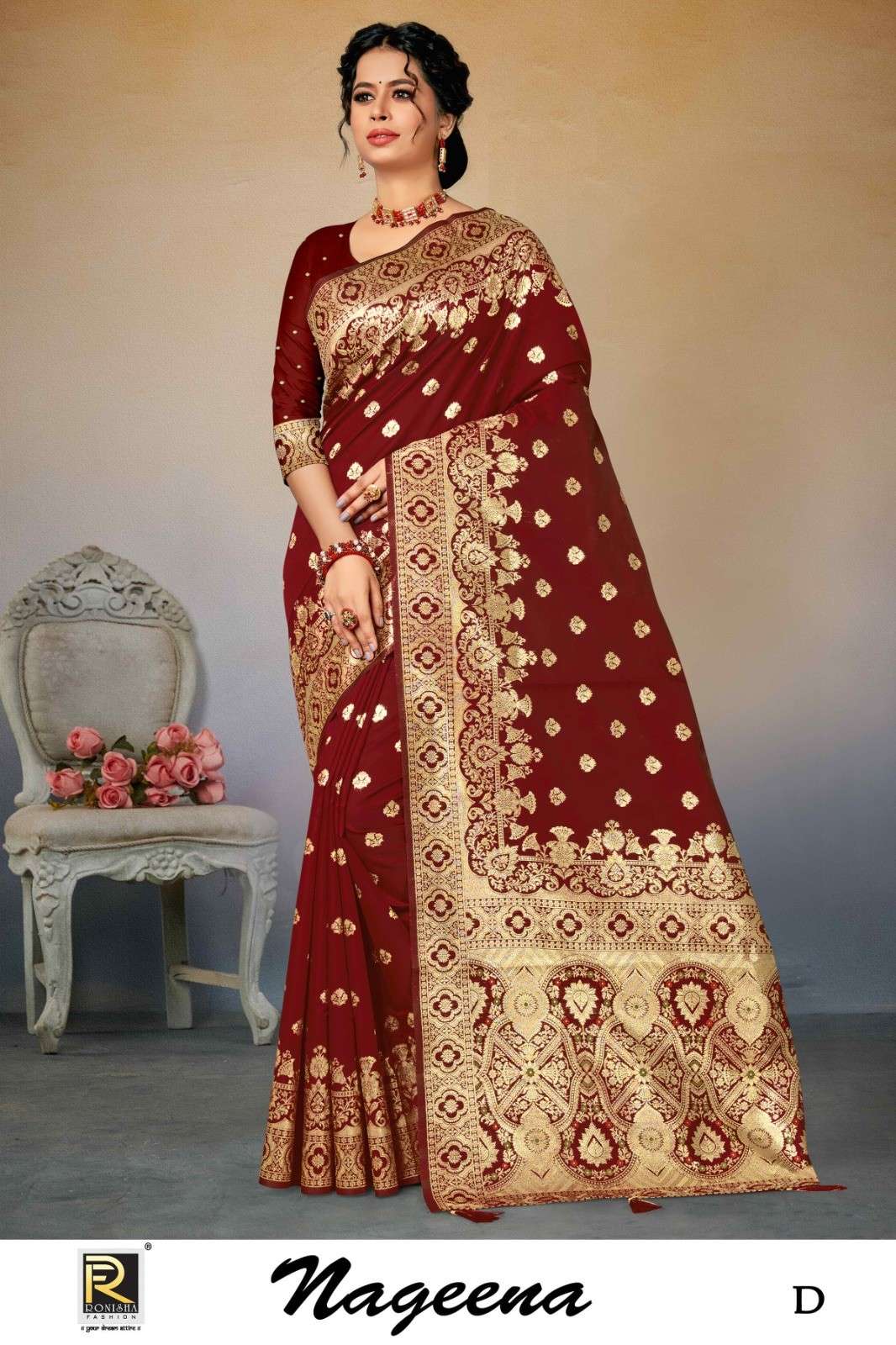 Ronisha Nageena Designer Banarasi Silk Saree Wholeslae catalog