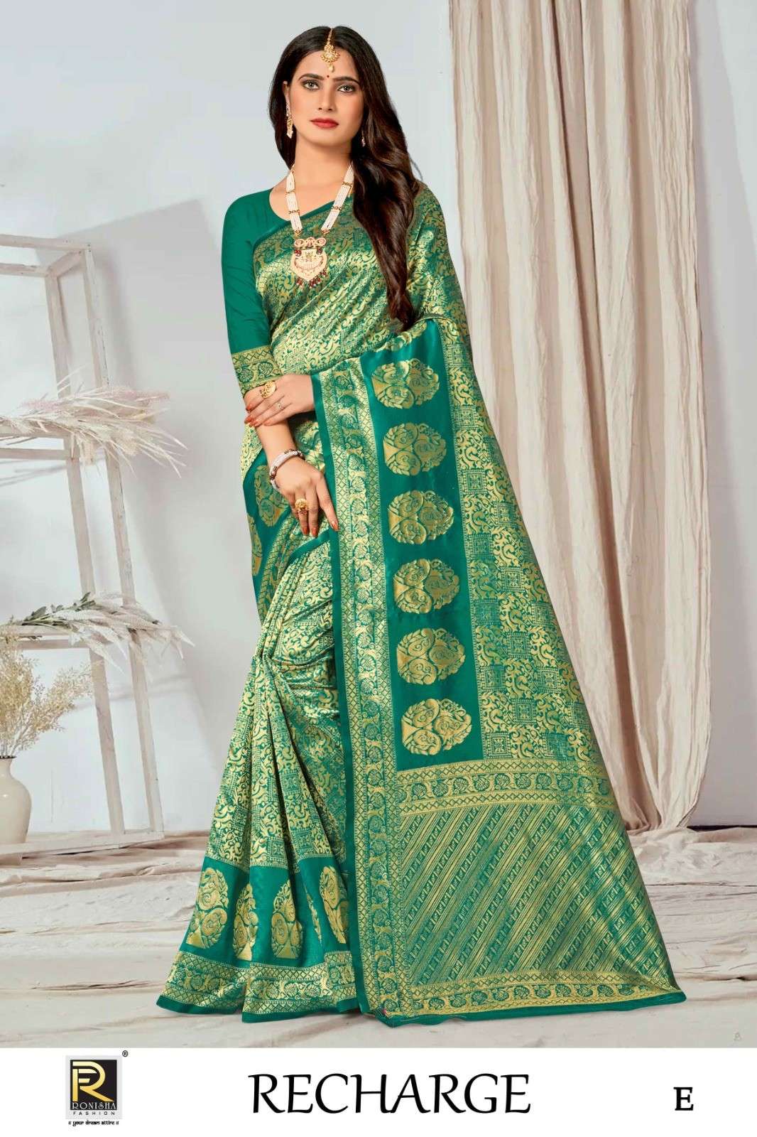 Ronisha Recharge Banarasi Silk Designer Saree Wholesale catalog