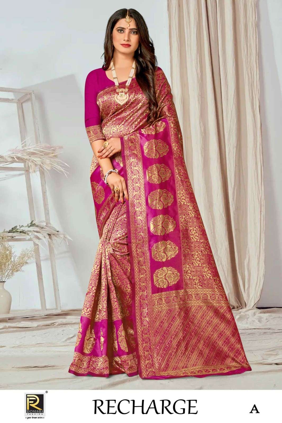 Ronisha Recharge Banarasi Silk Designer Saree Wholesale catalog