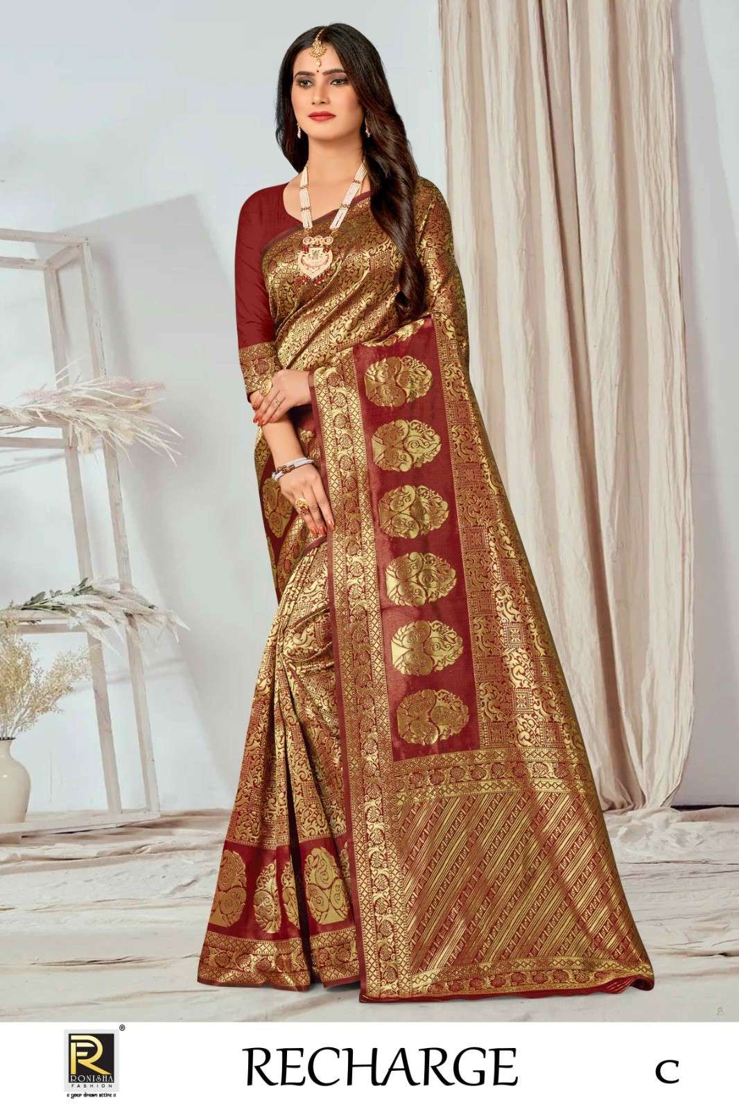 Ronisha Recharge Banarasi Silk Designer Saree Wholesale catalog