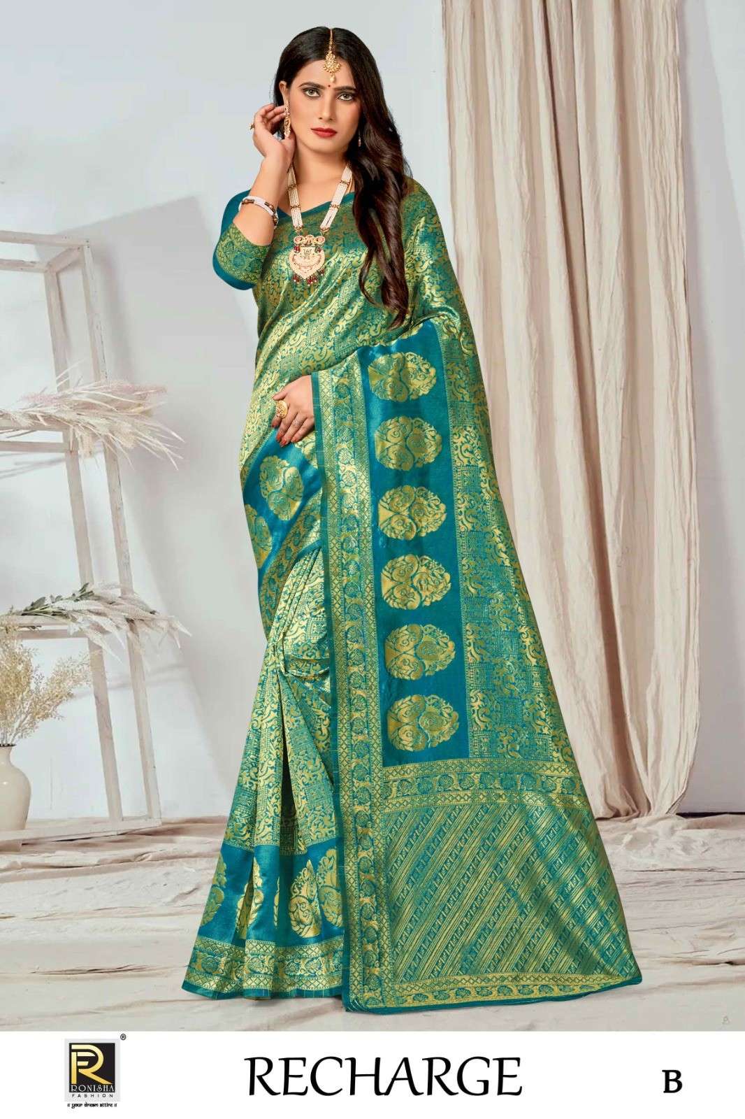 Ronisha Recharge Banarasi Silk Designer Saree Wholesale catalog